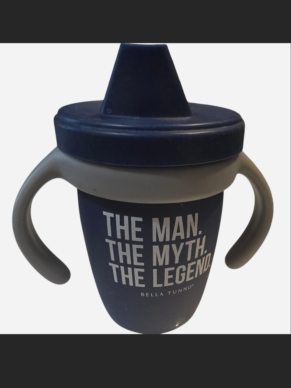 Baby Navy & Gray Trainer Sippy Cup - The Man The Myth The Legend